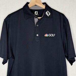 FootJoy Polo Shirt Navy Blue NBC Golf Channel Tour Issue FJ Pro Collar Mens MED‎